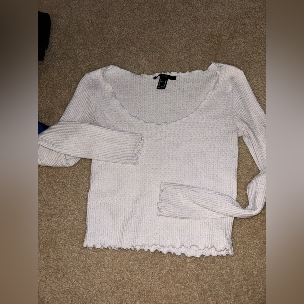 Forever 21 size medium white grilled long sleeve